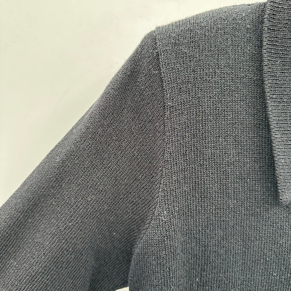 Laura petites vintage black gold button quiet luxury classic sweater blazer SM - Picture 5 of 8